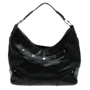 MCM Black Leather Hobo