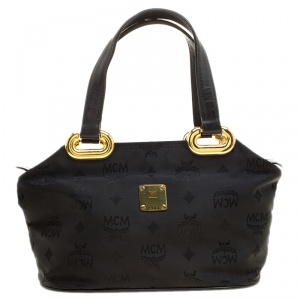 MCM Black Visetos Nylon Tote