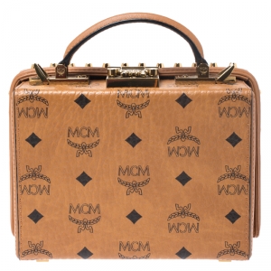 MCM Cognac Leather Berlin Top Handle Shoulder Bag