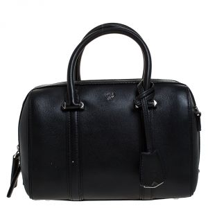 MCM Black Leather Ella Boston Bag