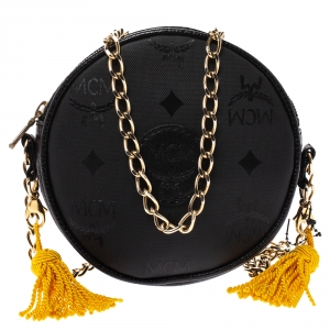 MCM Monogram PVC and Leather Round Suzy Wong Shoulder Bag