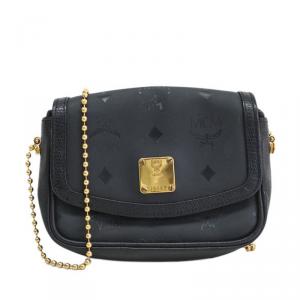 Pre Owned MCM Black Leather Crossbody 
