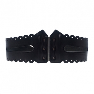 حزام كورسيه إم سي كيو من أليكساندر ماكوين جلد أسود مقاس S