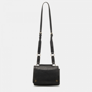 Pre Owned McQ by Alexander McQueen Black Textured Leather Shoulder Bag