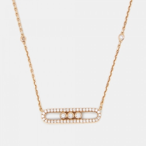 Messika Baby Move Pavé  Diamond 18k Rose Gold Necklace