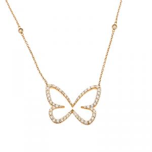 Messika Butterfly Ajouré Diamond & 18k Rose Gold Pendant Necklace