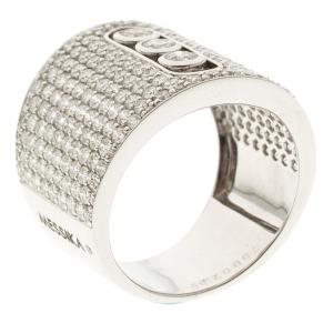 Messika Move Joaillerie Pave Diamond 18k White Gold Ring Size 52