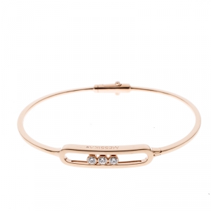 Messika Move Diamond 18k Rose Gold Narrow Bangle Bracelet
