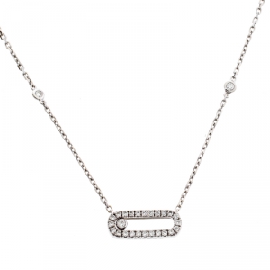 Messika Move Uno Diamond 18k White Gold Necklace