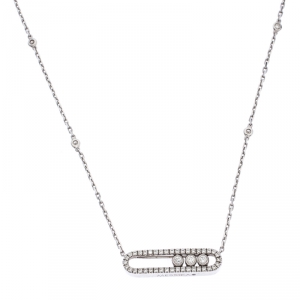 Messika Baby Move Pavé Diamond 18k White Gold Pendant Necklace