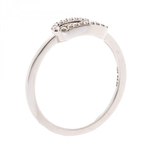 Messika Move Uno Pave Diamond 18K White Gold Ring Size 50.5