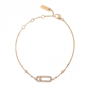 Messika Move Uno Pavé Diamond 18K Rose Gold Bracelet