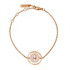 Messika Lucky Move Pave Diamond 18K Rose Gold Chain Link Bracelet