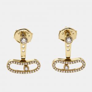 Messika Move Uno Diamond 18k Yellow Gold Earrings