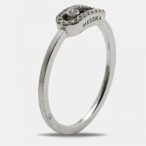 Messika Move Uno Diamonds 18k White Gold Ring Size 53