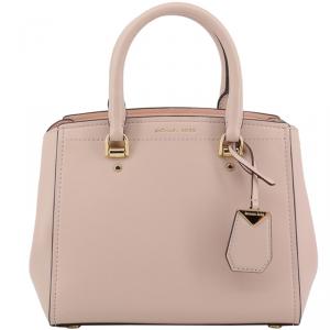 Pre Owned Michael Kors Soft Pink Leather Medium Benning Satchel Bag