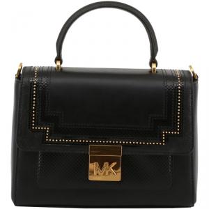Pre Owned Michael Kors Black Leather Whitney Top Handle Bag