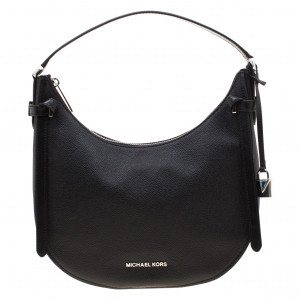 Pre Owned Michael Kors Black Leather Medium Cassie Hobo