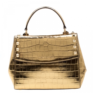 مملوكة مسبقًا Michael Kors Metallic Gold Leather Karla Satchel