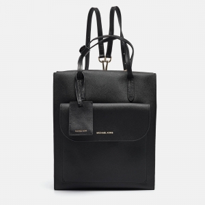 Pre Owned Michael Kors Black Coated Canvas Penny Commuter Backpack