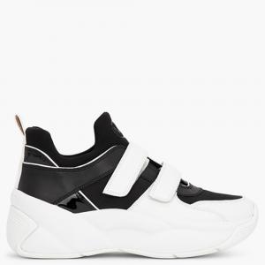 Michael Kors Black Leather and Canvas Kelly Trainer Sneakers Size EU 39