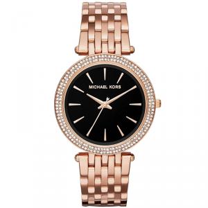 مملوكة مسبقًا ساعة يد نسائية مايكل كورس دارسي MK3402 فولاذ مطلية ذهب وردي سوداء 39مم