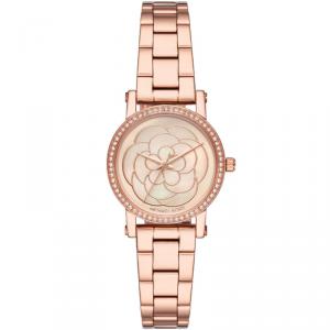 Pre Owned ساعة يد نسائية مايكل كورس نوري MK3892 صغيرة فولاذ مطلي ذهب وردي MOP 28مم