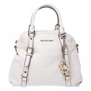 Pre Owned MICHAEL Michael Kors Cream Leather Bedford Satchel