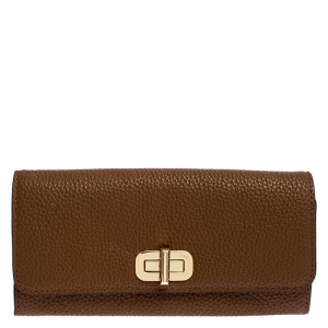 Pre Owned Michael Kors Tan Leather Karson Wallet