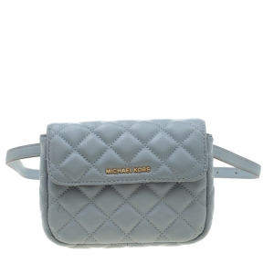 Michael Kors Light Blue Quilted Leather Sloan Belt Bag