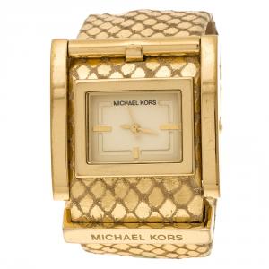 Pre Owned Michael Kors Yellow Gold Plated Steel Mk2133 Women's Wristwatch 38 mm