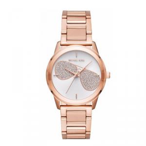 Michael Kors Silver Rose Gold Diamond and Stainless Steel Hartman Women's Wristwatch 38MM