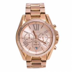 Michael Kors Rose Gold Tone Stainless Steel Bradshaw MK5503 Women's Wristwatch 43 mm