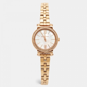 Michael Kors Mother of Pearl Rose Gold Plated Stainless Steel Sofie MK3834 Women's Wristwatch 26 mm