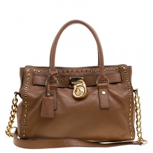 مملوكة مسبقًا Michael Michael Kors Brown Leather East/West Hamilton Satchel