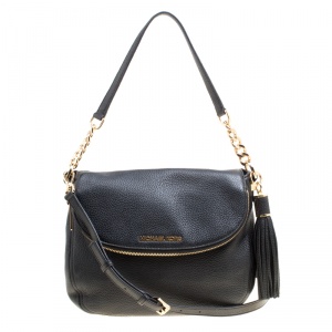 Michael Michael Kors Black Leather Bedford Top Handle Bag