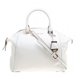 MICHAEL Michael Kors White Leather Riley Top Handle Bag