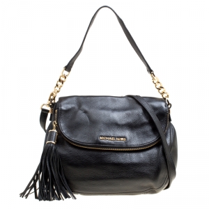 Michael Michael Kors Black Leather Bedford Top Handle Bag