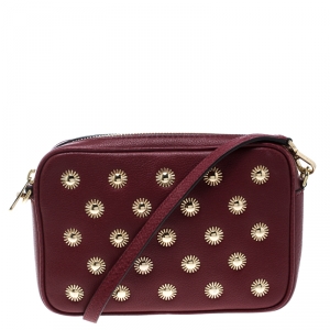 مملوكة مسبقًا Michael Michael Kors Red Leather Studded Crossbody Bag
