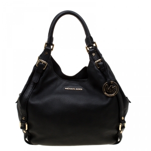 مملوكة مسبقًا Michael Michael Kors Black Leather Bedford Hobo