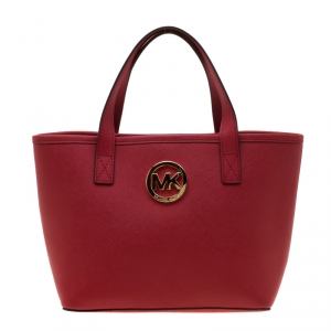 مملوكة مسبقًا Michael Michael Kors Red Leather Shopper Tote