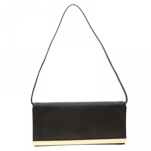 Michael Kors Black Leather Lana Clutch  Michael 