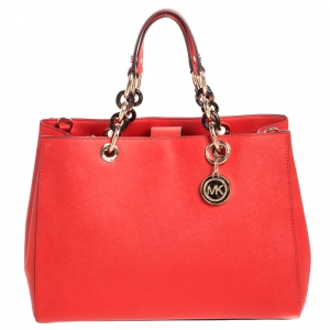 Pre Owned حقيبة مايكل مايكل كورس سينثيا جلد برتقالي