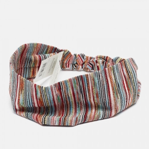 Missoni Mare Multicolor Stripe Lurex Knit Head Band 