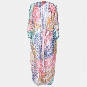 Missoni Mare Multicolor Patterned Knit Long Beach Cover-Up S