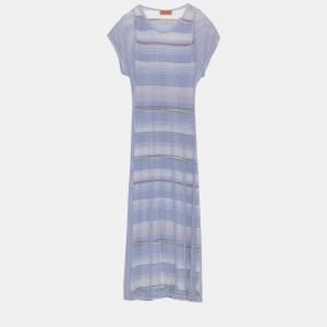 Missoni Blue Lurex Knit Overlay Striped Maxi Dress XS (IT 38)