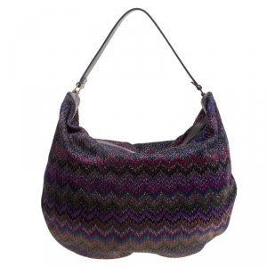 Missoni Multicolor Shimmering Weave Fabric Hobo