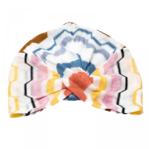 Missoni Multicolor Zig Zag Pattern Knit Turban M