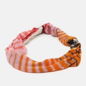 Pre Owned Missoni Multicolor Striped Knit Headband