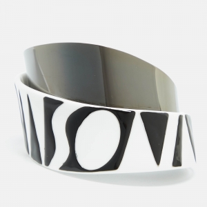 Missoni Monochrome Logo Resin Gunmetal Tone Cuff Bracelet